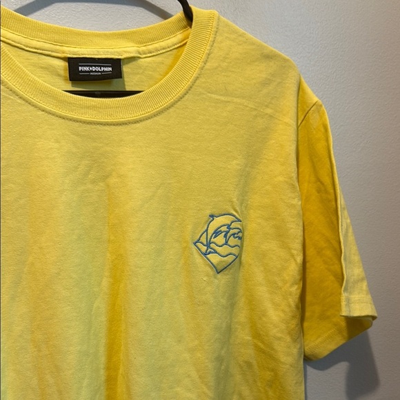 Pink Dolphin Medium Yellow Embroidered Graphic T-Shirt - Picture 3 of 6